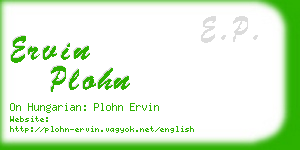 ervin plohn business card